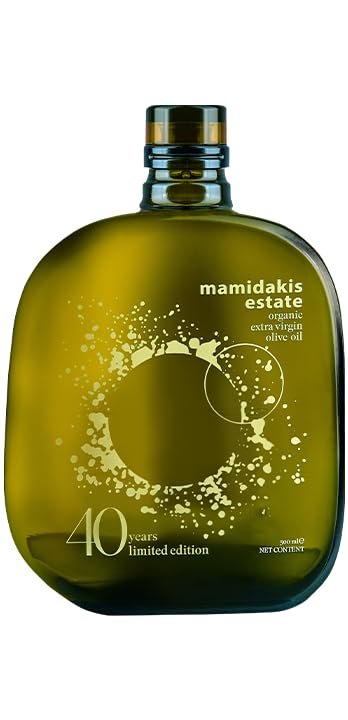 Mamidakis Estate Greek Organic Extra Virgin Olive Oil,Cold Pressed, Low Acidity,16.9 fl oz (500ml), Limited Edition, 40 Years Family Production, From Anoskeli Kolymvari Region,Crete, Greece
