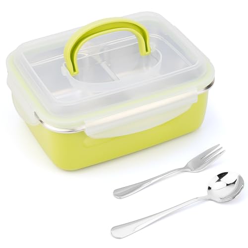 1600ml Stainless Steel Bento Box Lunch Container with 2 Compartme...