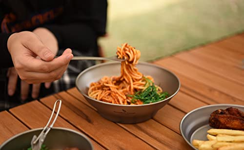 Boundless Voyage Ultralight Titanium Bowl Pan Plate Dish With Carry Bag Outdoor Camping Portable Tableware Cookware (Ti15165B (800Ml Bowl)) #TOP5