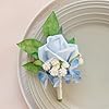 Amazon.com: Fiwisora Wedding Velvet Rose Boutonniere Flower for Men Set ...