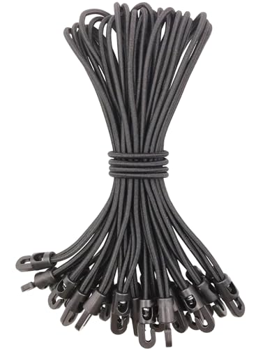 WMZOBH Spanngummi mit Haken 25 Stück - Expander mit Haken 25 cm Planenspanner Gummispanner mit Haken für Camping Planen (Schwarz)