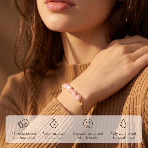 Mixed Paperclip Link Bracelets for Women, Dainty Mother of Pearl Chip Beads by VeroSteel - Used condition - Image 2