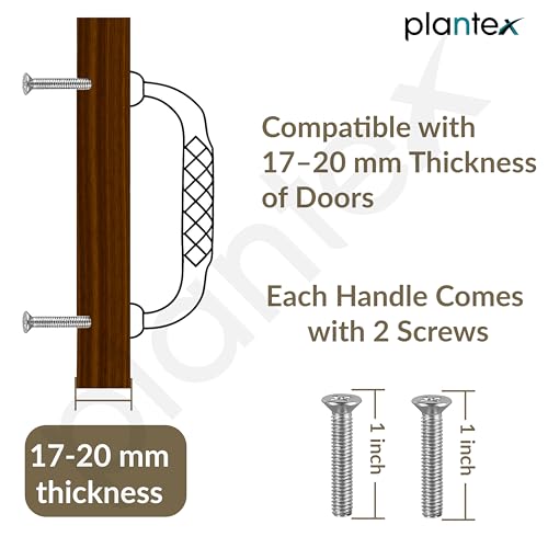 Image of Plantex Cabinet Handle /Kitchen Cabinet Door Handle /Wardrobe /96 mm Cupboard Handle /Door Pull-Push Handle for Home /Office - Pack of 2 (Brass Antique)