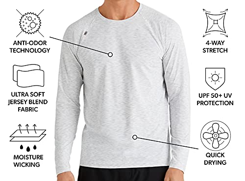 Rhone Reign Mens Long Sleeve Workout Shirts, Anti-Odor, Quick Dry Mens Gym Shirts, UPF 50+2