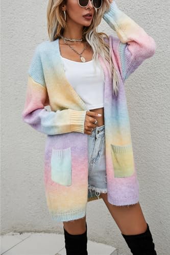 Image of Women's Long Sleeves Open Front Casual Leopard Print Fuzzy Knitted Sweater Cardigan Coat Outwear