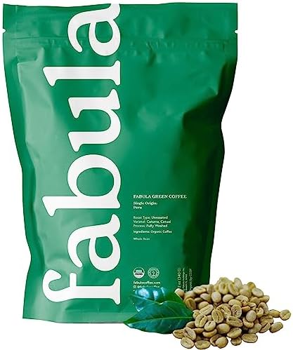 Fabula Unroasted Coffee Beans - Organic - Low Acid - Single Origin - Non-GMO - Mold Free - 12 Ounces