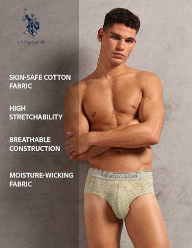 Image of U.S. Polo ASSN. Mens OEB17 Moisture Wicking Cotton Underwear Briefs - Pack of 3