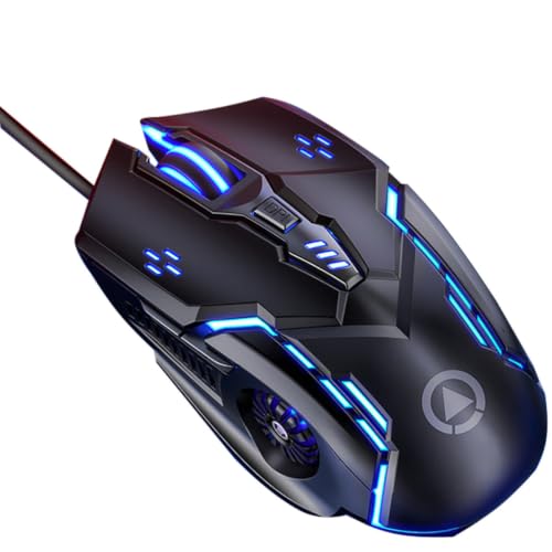 VICASKY Souris Muette Fil Blanche 6 Touches 3200dpi Résolution Rapide Abs pour Jeu PC Éclairage LED RGB Silencieuse et Ergonomique