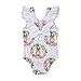 Fossen Costumi da Bagno Neonata Bambina Costume Mare Bimba Fiore Costume Intero Bagnarsi Beachwear Neonata Romper Senza Schienale Swimsuit Stampa Coniglio