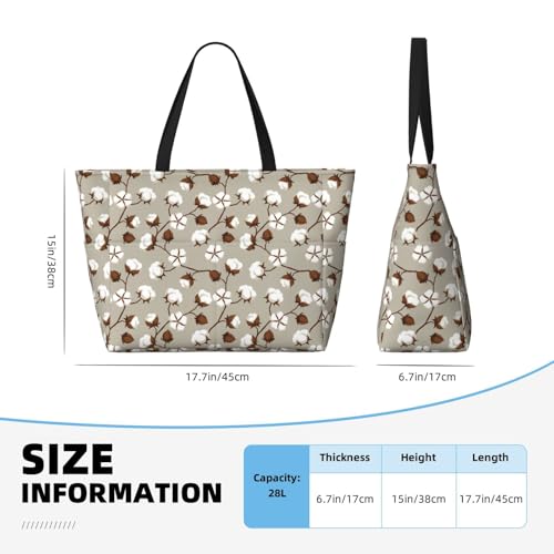 Large Beach Bags Water-resistant Sandproof - cotton tree Cute Beach Tote Bags for Women with Zipper2