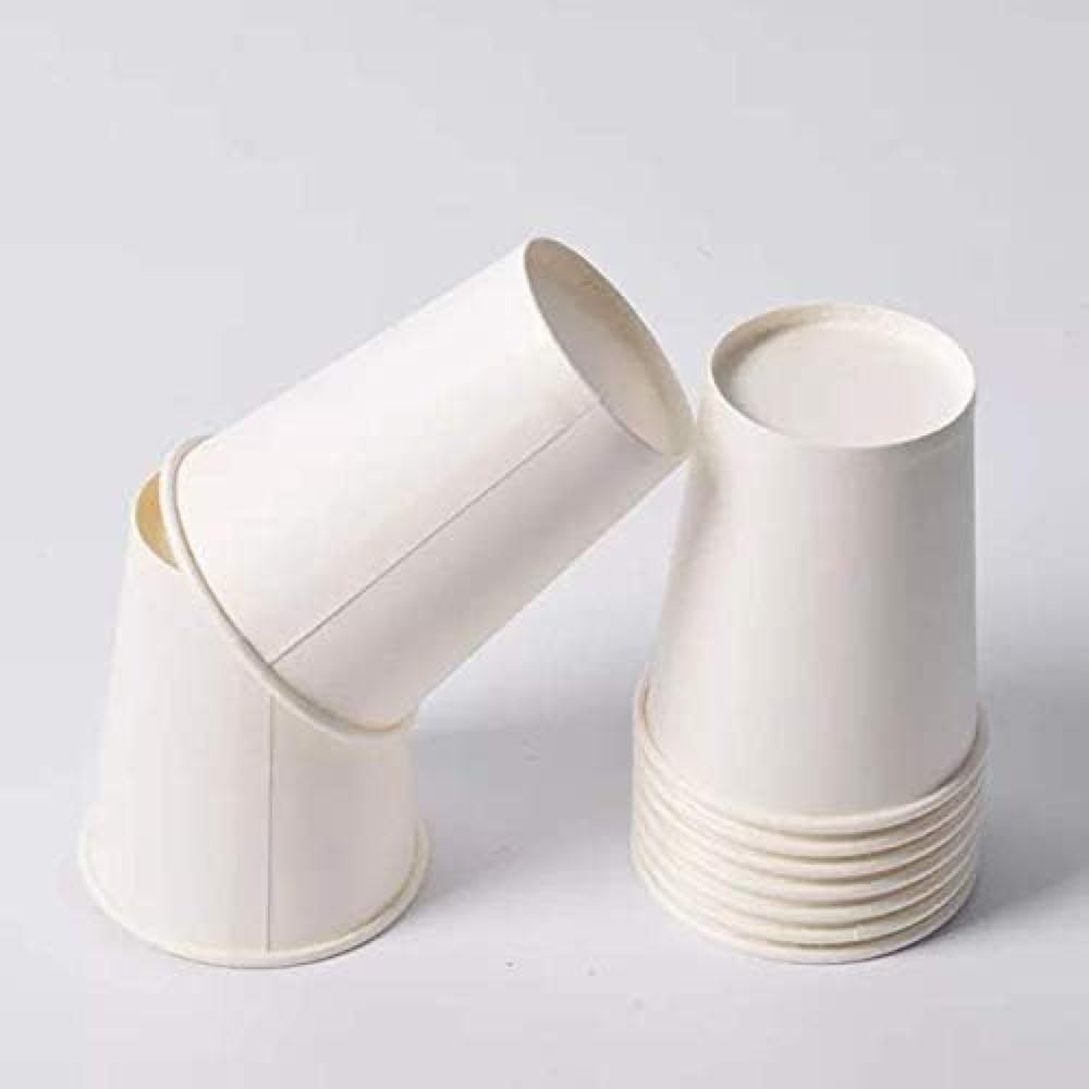 Generico 50 300 500 1000 bicchieri di carta ecofriendly bianchi marroni da 240 ml Cartoncino USA e GETTA Bevande Fredde e Calde Compleanni Feste riciclabili (1000 pezzi bianchi)