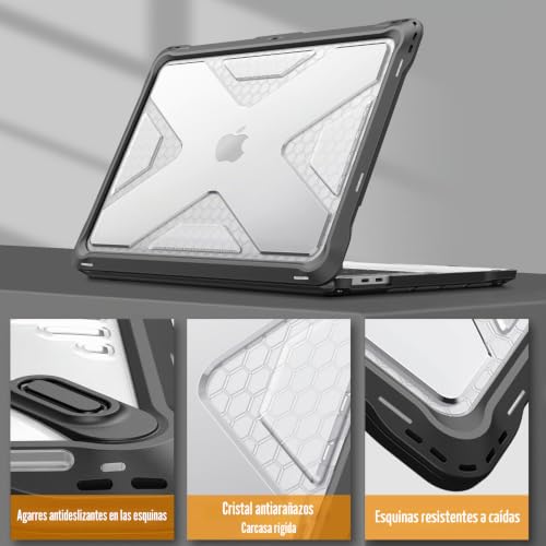 Funda MacBook Pro 13 rígida antiarañazos con acabado mate protector negro Fintie 6