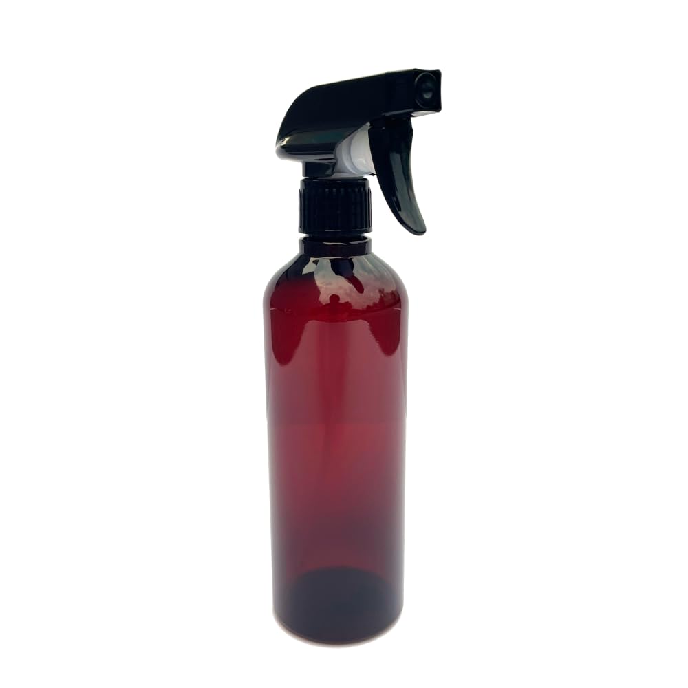 Hildbrandt 16oz 500ml Empty Plastic Spray Bottles for Cleaning Solutions Tattoo Flower Mist Bottle Hair Salon Tool Hair Dressing Refillable (Amber,