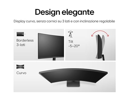Image of LG 32MR50C -32 Inch Full HD Curved Monitor (1920 x 1080) with 100Hz, 5ms, VA Panel, AMD FreeSync, HDMI X 2, VGA, Headphone Out, Tilt, Reader Mode, Flicker Safe, 3-Side Virtually Borderless