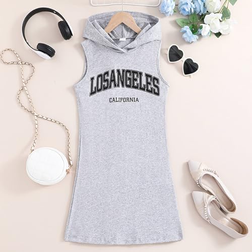Children Place Big Girls Dresses Casual Sleeveless Sweatshirt Jumper Pullover Hooded Mint Long Dresses for Girls3