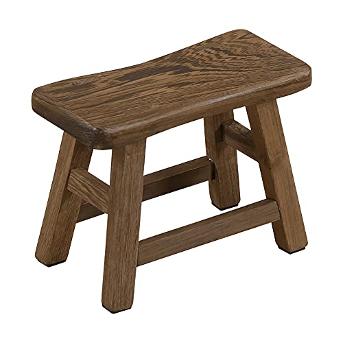 DELITLS Taburete de madera pequeño escalón reposapiés banco soporte para plantas, taburete rústico de madera para niños y adultos, sala de estar, 27 x 13 x 21 cm (madera)