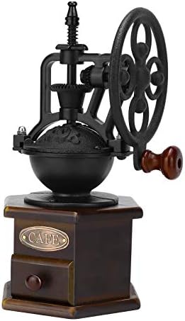 IMAVO Manual Coffee Grinder, Wooden Coffee Bean Grinder with Cast Iron Hand Crank, Antique Design, Perfect for Home, Coffee Shop, Gift