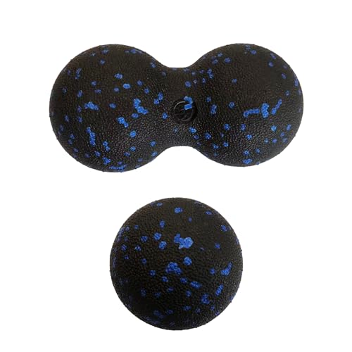 2 bolas de masaje de doble bola, bola de masaje de una sola bola, entrenamiento eficaz de la fascia, automasaje profundo, espalda, columna vertebral, cuello y relajación muscular facial