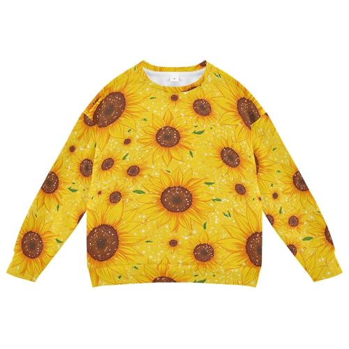 JUNZAN Beautiful Sunflowers Kids Boys Sweatshirts Hoodies Fleece Fall Tops Shirts Athletic 4T