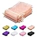 100 pcs 10x15cm Sachet Organza, Sac Organza de Faveur de Fête de Mariage, Sacs Cadeaux en Maille, Pochette Organza Cadeaux de Bijoux.