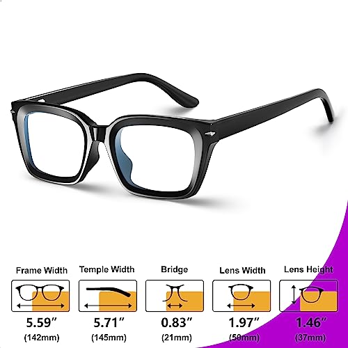 Image of VISOONE Spring Hinge Trendy Blue Light Blocking Glasses Square with Anti Computer Glare for Gaming Women Men YALE