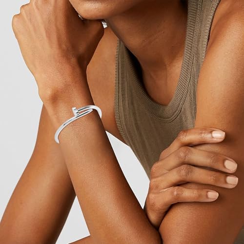 Gold Clover Bracelets for Women - Stackable Stainless Steel Nail Bracelet, Friendship & Love Bangle - Trendy Jewelry Set, Ideal Birthday Gift4