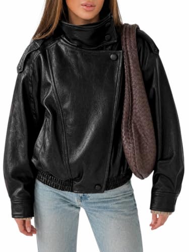 Cicy Bell Oversized Faux Leather Jacket