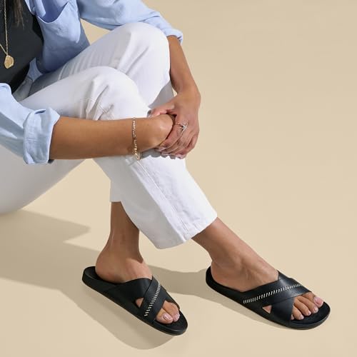 Image of OluKai Kipe'a Olu Women's Slide Sandal, Premium Leather, Relaxed & Dressy Design For Any Occasion, All-Day Comfort & Fit