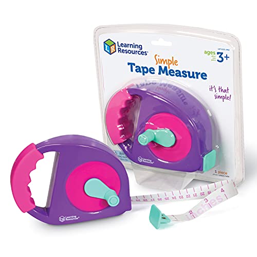 Learning Resources Simple Tape Measure - Purple, Tape Measure for Kids, Construction Toys, Pretend Play Toys, Educational Toys for Kids, Gift for Boys & Girls, Ages 3+