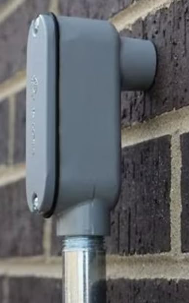 RSLB30S 1" PVC Type LB Conduit Body, Schedule 40 Electrical Conduit Fitting, Weatherproof Access Fitting, Gray (10 Pack)