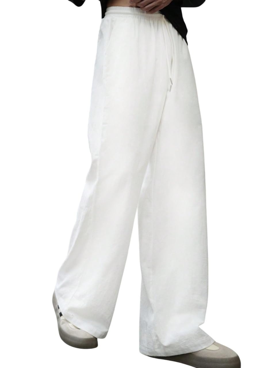 dockstreet Men's/Unisex Open Bottom Drawstring Pure Cotton Stretchable Baggy Jogger Pants-picture-14
