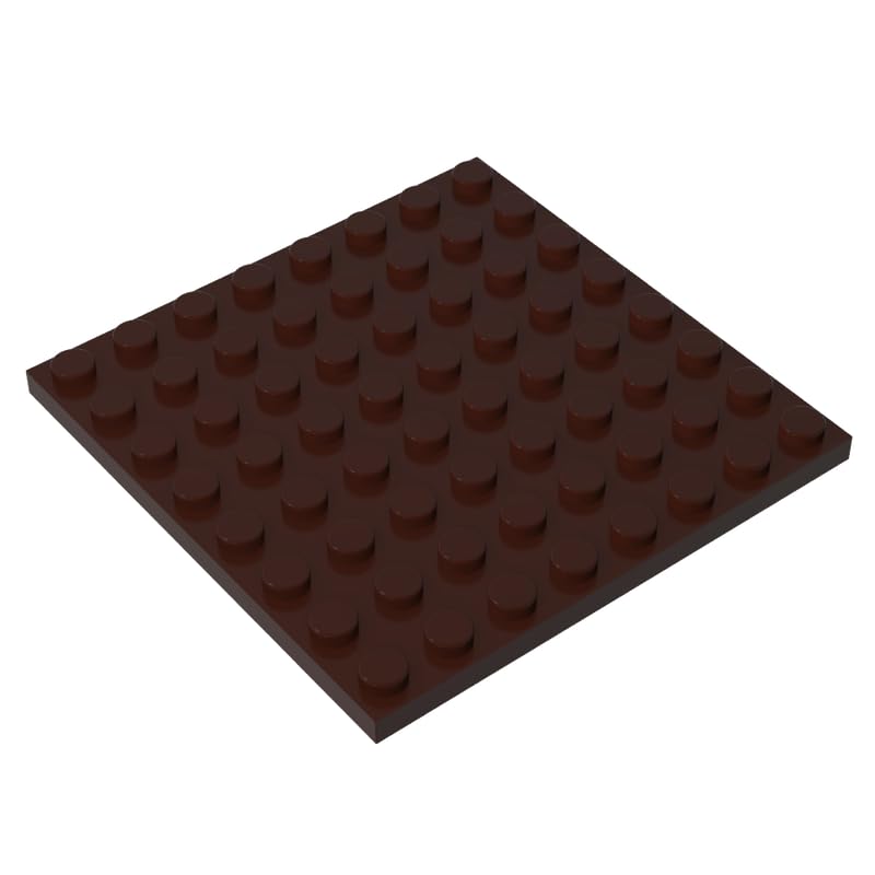 41539 Foundation Plate Plate 8x8 10 Pieces GDS-528 Compatible with Lego Building Blocks Color:Dark Brown โ image 1