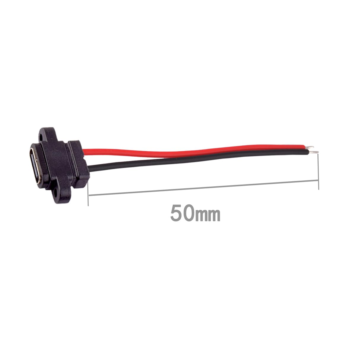 MEIRIYFA USB Type-C Pigtail stroomkabel, type C-stekker naar 2-polige Bare Wire Open End verlengkabel, stekker 20AWG 5V/3A, voor USB C-apparatuur geïnstalleerd of vervangende reparatie DIY, 5 stuks, 1