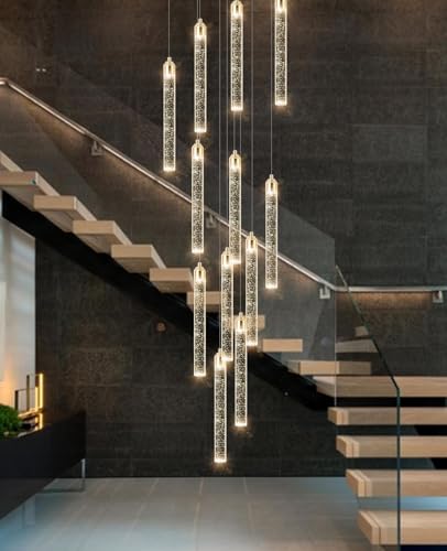 Lustre à 12 lumières LED dimmable pour entrée et salon chic