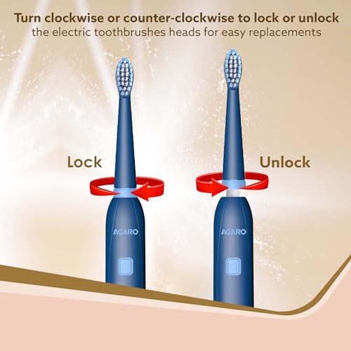 AGARO Cosmic Lite Refill Pack 4+1 pcs, Nylon Bristles, Washable, Blue - Image 4