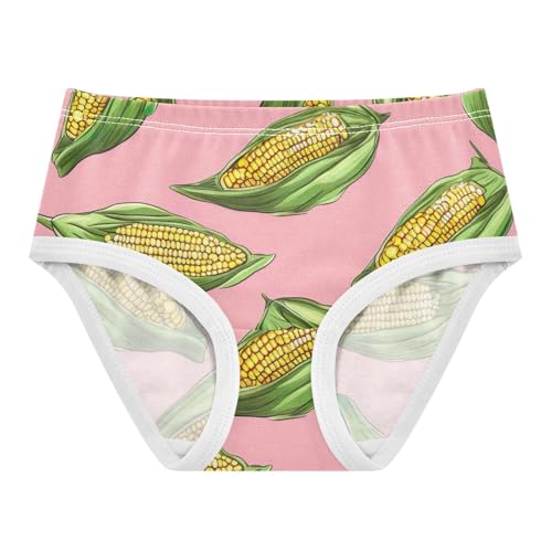 Toddler Briefs, Corn Pink Cotton Underwear Girls, 2–8 Years