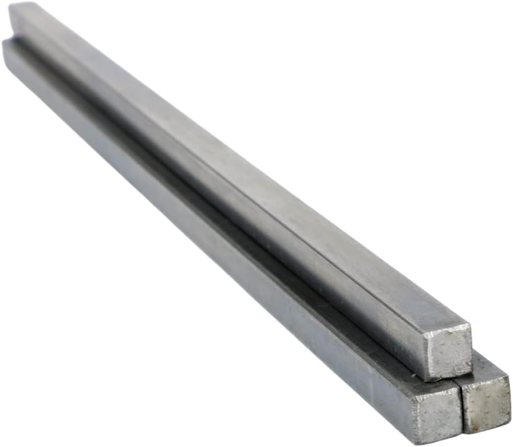 5/16" x 5/16" x 12" Square Steel Key Stock (Bar), Oversized Cold-Drawn Steel Bars (Pack of 3) - Precision Key Stock, Plain Finish