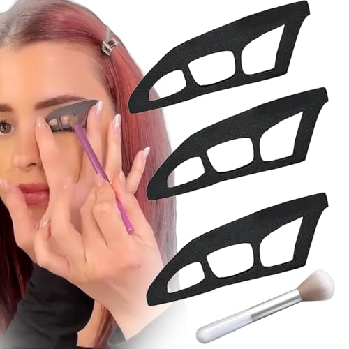 Eyeshadow Tool,Herramienta de sombra de ojos, plantillas para ojos, herramienta de maquillaje para sombra de ojos, guía de sombra de ojos, maquillaje de ojos (3 unidades)
