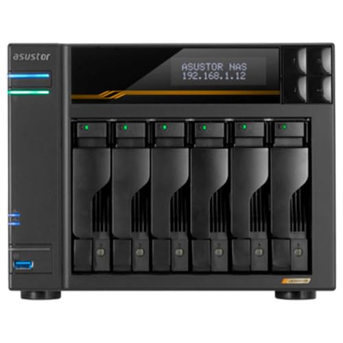 ASUSTOR ASUSq NAS Lbg 6xC AS6806T Lockerstor 6 Gen3 4xM.2 NvMe SSDXbg AMD Ryzen NAbhRA 2x5GbE 2x10GbE |[g DDR5 ECC RAM [J[