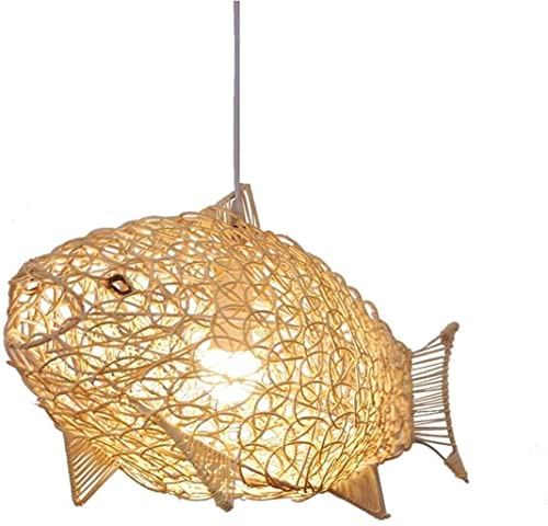 Lanterne en forme de poisson en rotin pour grand plafond - 7
