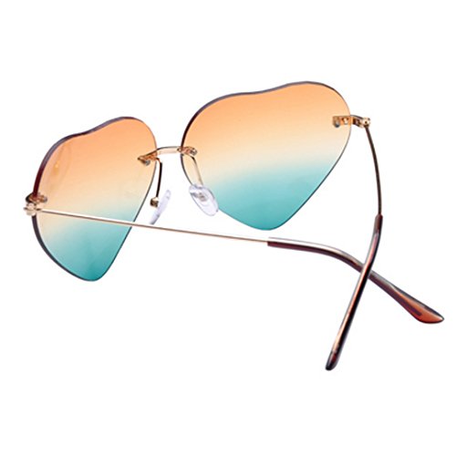 AiSi Heart-Shaped Sunglasses Ladies UV400 Polarized Mirror Sunglasses Color Gradient Film Glasses Driving Travel Fishing Golf Color Lenses - Image 4
