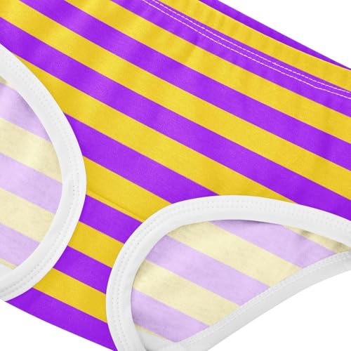 Yellow Purple Stripe Toddler Girls's Underwear 2T4