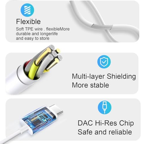Image of 5 Pack USB C Headphones for iPhone 17 /16 /15 Pro Max iPad Plus TypeC Earphones with Microphone Volume Control USBC Wired Earbuds USB Type C Earphone for Samsung S25 Ultra S24 S23 S22 （1.2M /4Ft）