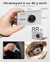 Rollei Compactline Slim Silver Digitalkamera 80MP 4K mit Lächelerkennung – Ansicht 6