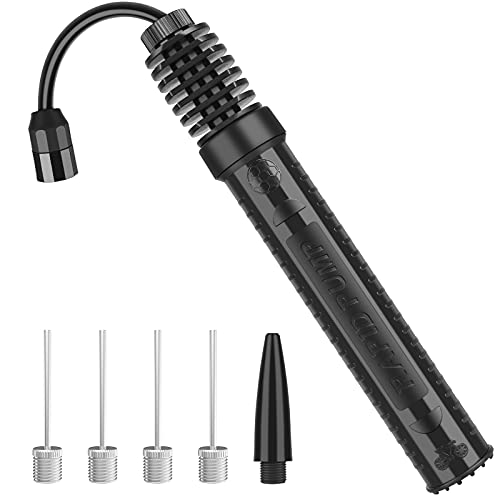 Diyife Portable Pompe à Ballon [Prise D'air Bidirectionnelle], Mini Pompe à Billes, Pompe à Air pour Basket-Ball, Football, Volley-Ball, Anneau de Natation, Aiguilles et Buses Inclus (Noir)