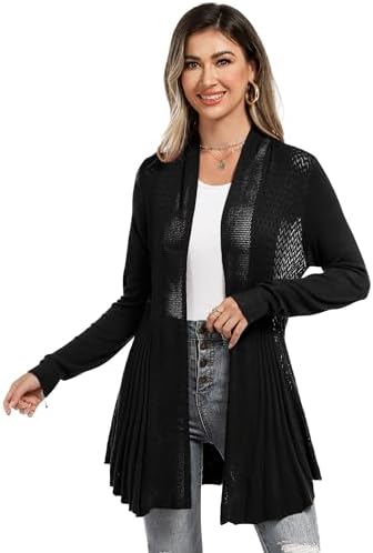 Maglione Donna Cotone Poliestere Cardigan Donna Lungo Leggero
