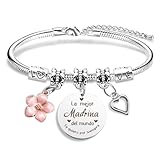 Tamnioa Regalo Madrina Regalos Navidad Originales para Madrinas, Pulsera Mujer Pulseras Madrina, Regalo Cumpleaños Regalos Originales para Mujer La Mejor Madrina del Mundo Recordatorio Bautizo