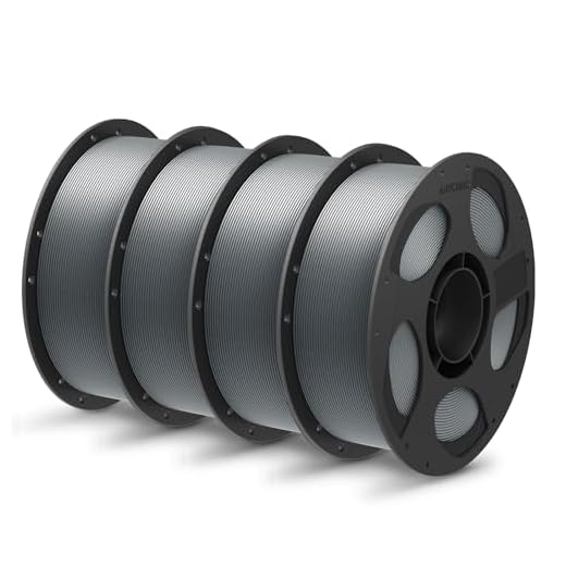 ANYCUBIC PLA Plus (PLA+), 3D Printer Filament 1.75mm Bundle, High Toughness, Dimensional Accuracy +/- 0.02mm, Print with Most FDM 3D Printers, 4 Pack 1KG Reusable Spool(2.2 lbs) Texture Grey