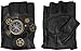 XWXLDD Steampunk Gothic Rock Leather Fingerless Gloves with Gear Accents (Black01, Large)