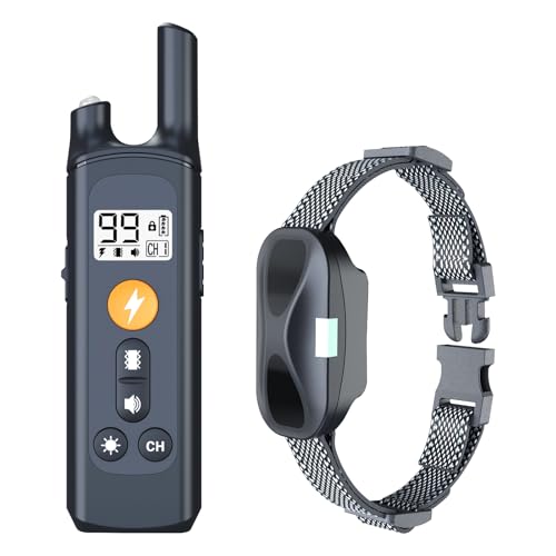 Anti Bark Collar for Dogs, Shock Collar for Dogs, Anti Barking Device,Rechargeable IP7 Waterproof, Remote Range Over 2600ft for All Dog Training Collar (1 with 1)